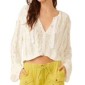 Free People Robyn Cardi Cardigan Bright White Size XS NWT